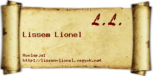Lissem Lionel névjegykártya